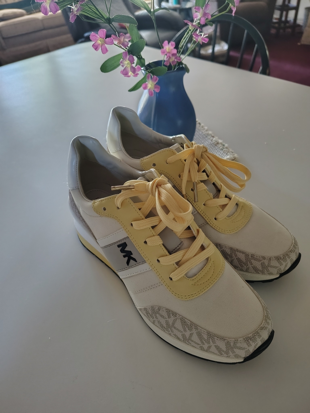 Michael Michael Kors Mabel Trainer sneakers in a yellow and white/vanilla colorw